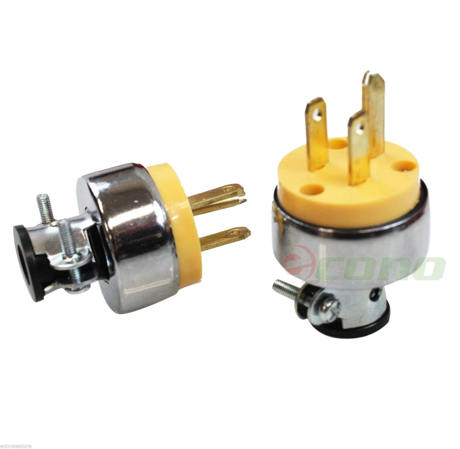 Lot Of 2 Replacement 3-prong Male Electrical Plug Heavy-duty