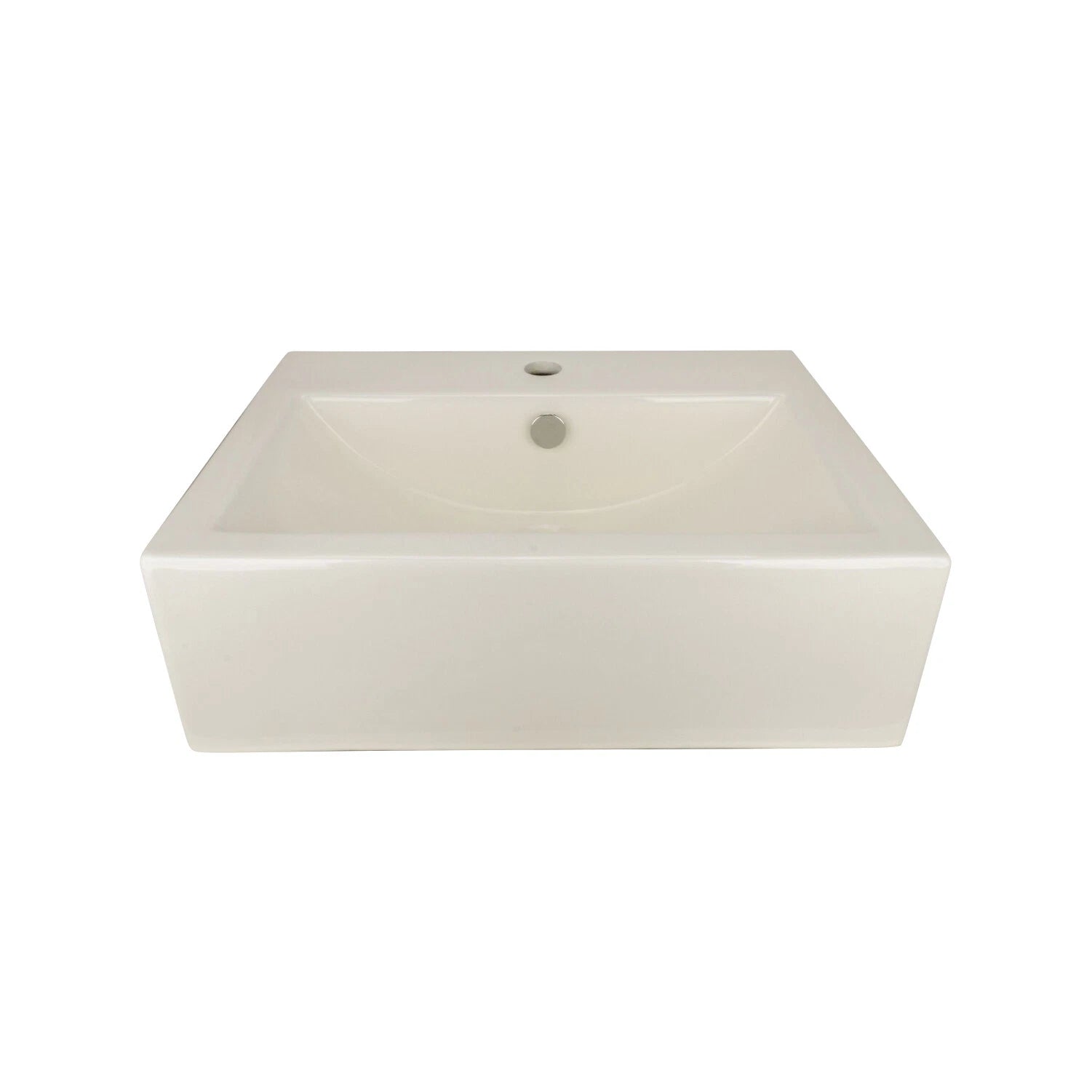 Rectangular Box Shaped Vessel Bathroom Sink 20 1/8" X 16 1/8" Ivory
