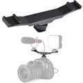 2 In 1 Cold Shoe Mount Adapter Extension Bar Rod Bracket For Dslr