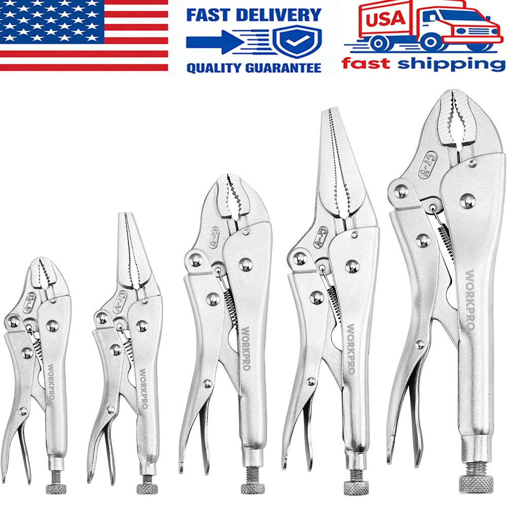 WORKPRO 5-Piece Curved Jaw Pliers Set by WORKPRO