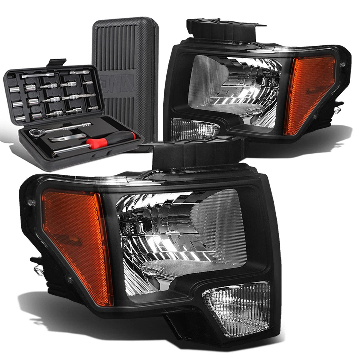 For 2009-2014 Ford F150 Pickup Pair Black/amber | Built Supply Co