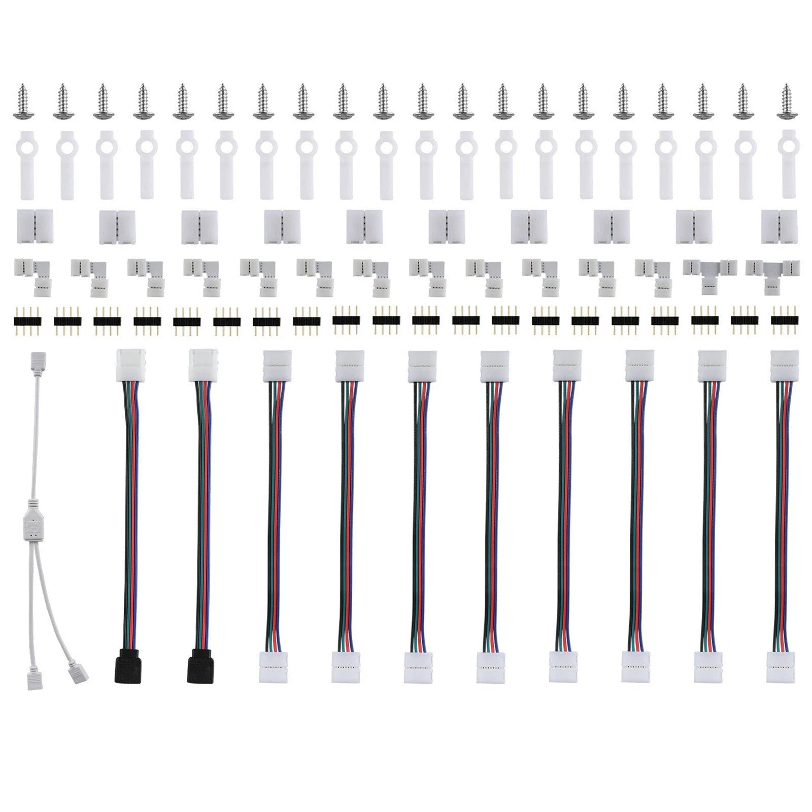 Set 4pin Rgb 5050 Led Connectors Led Strip Light Connector Accessories