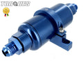 AN -8 (AN8 JIC -8) Blue Billet Fuel Filter 10 Micron And Billet Cradle