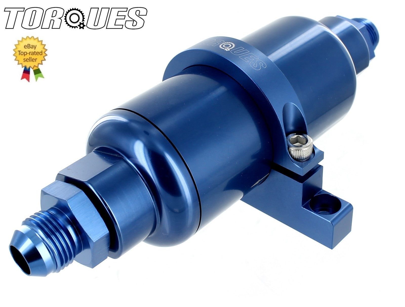 AN -8 (AN8 JIC -8) Blue Billet Fuel Filter 10 Micron And Billet Cradle