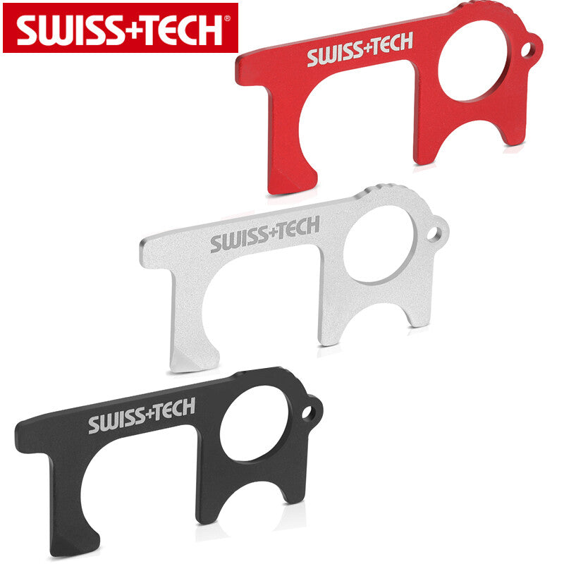 SWISS+TECH 3PIECE EDC Door Opener Tool & Non-Contact Keychain for