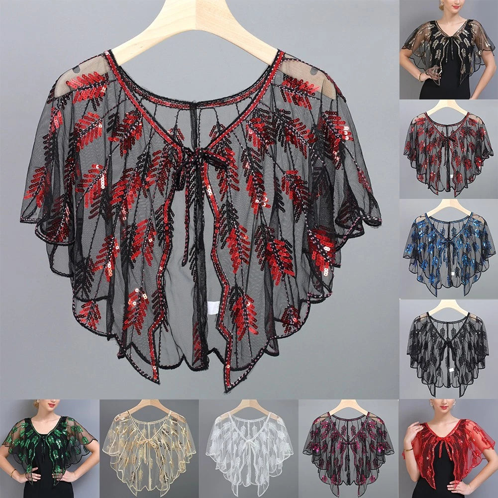Brand New Party Retro Sequin Shawl 1920s Bolero Party Sequin Shawl