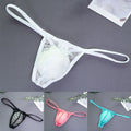 Mens Elastic Lace Thong Underwear Low Waist Pouch Briefs Classic Style