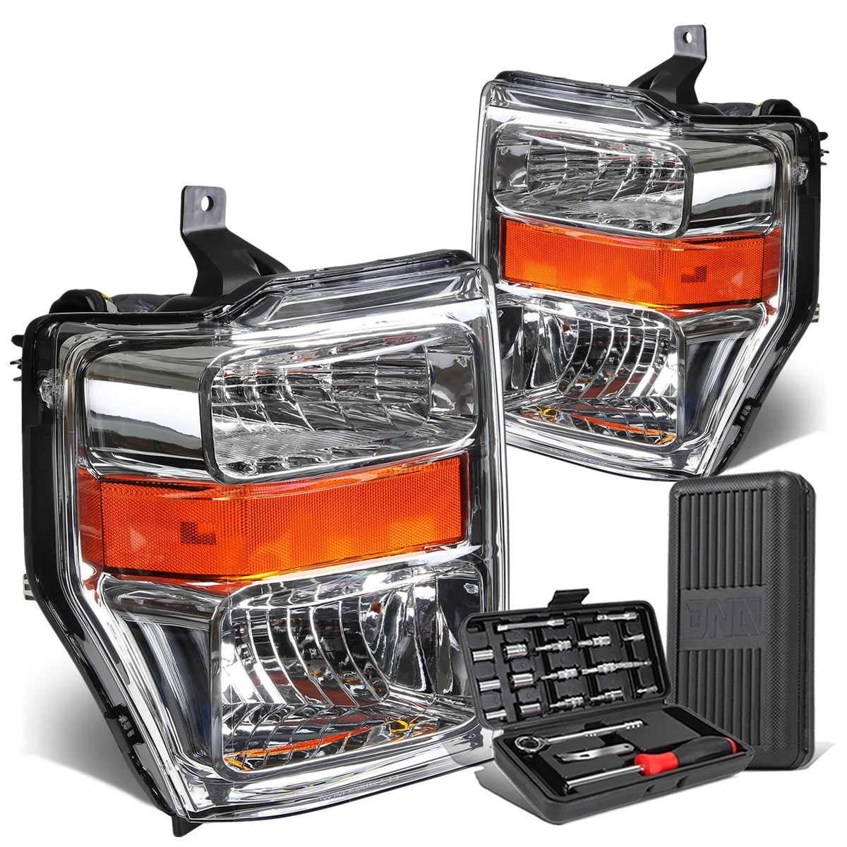 For 2008-2010 Ford Super Duty Pair Chrome/amber | Built Supply Co