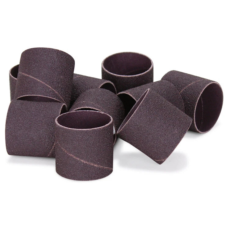 2" x 2" Aluminum Oxide Spiral Bands, No Lap Sanding Sleeves - 10 Pack