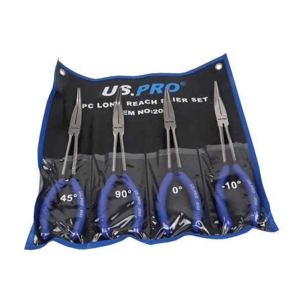 US PRO 4pc Long Nose Pliers Set Extra Long 11" / 285mm