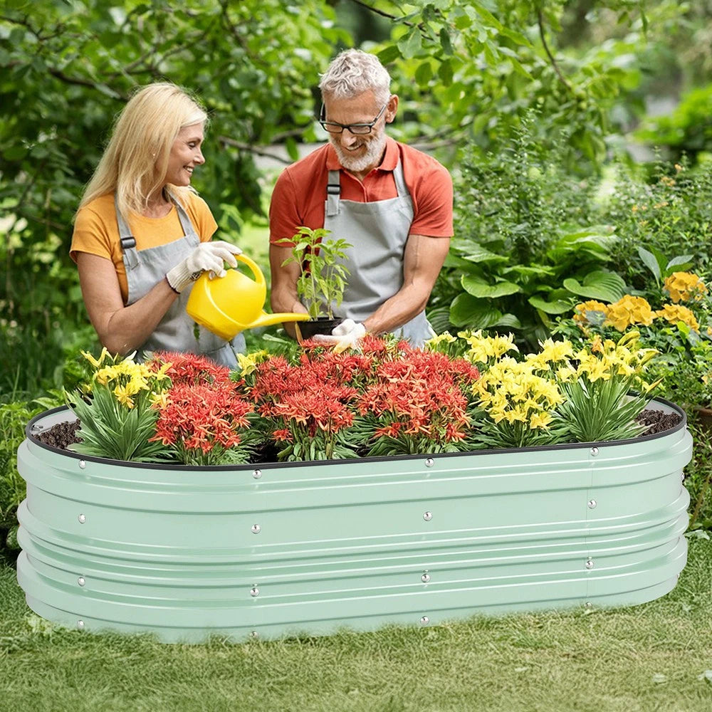 Workpro Galvanized Raised Garden Bed 4x2x1ft Safe Edge Rust Corrosion