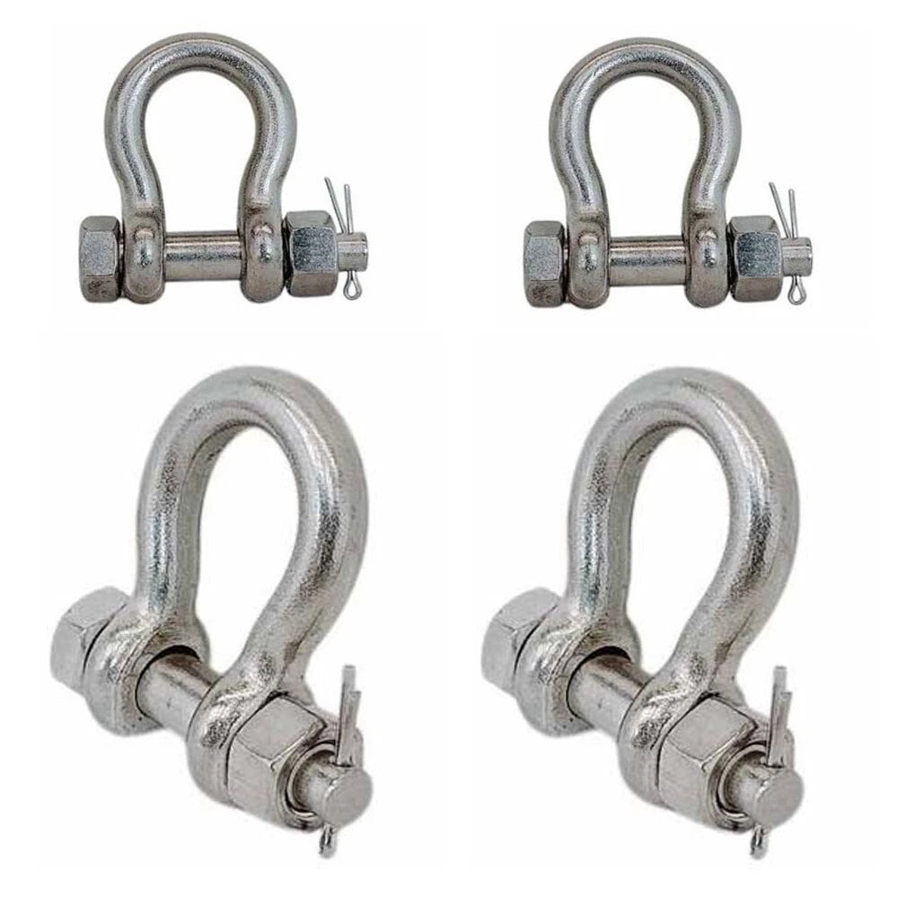 7/16" Bolt Pin Anchor Shackle 2,000 Lbs Wll Stainless Steel T316 Mil
