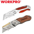 Workpro Heavy Duty Folding Utility Knife Belt Clip Back Lock