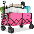 VILLEY Extended Collapsible Foldable Wagon Cart All-Terrain Beach Wheels w/Brake