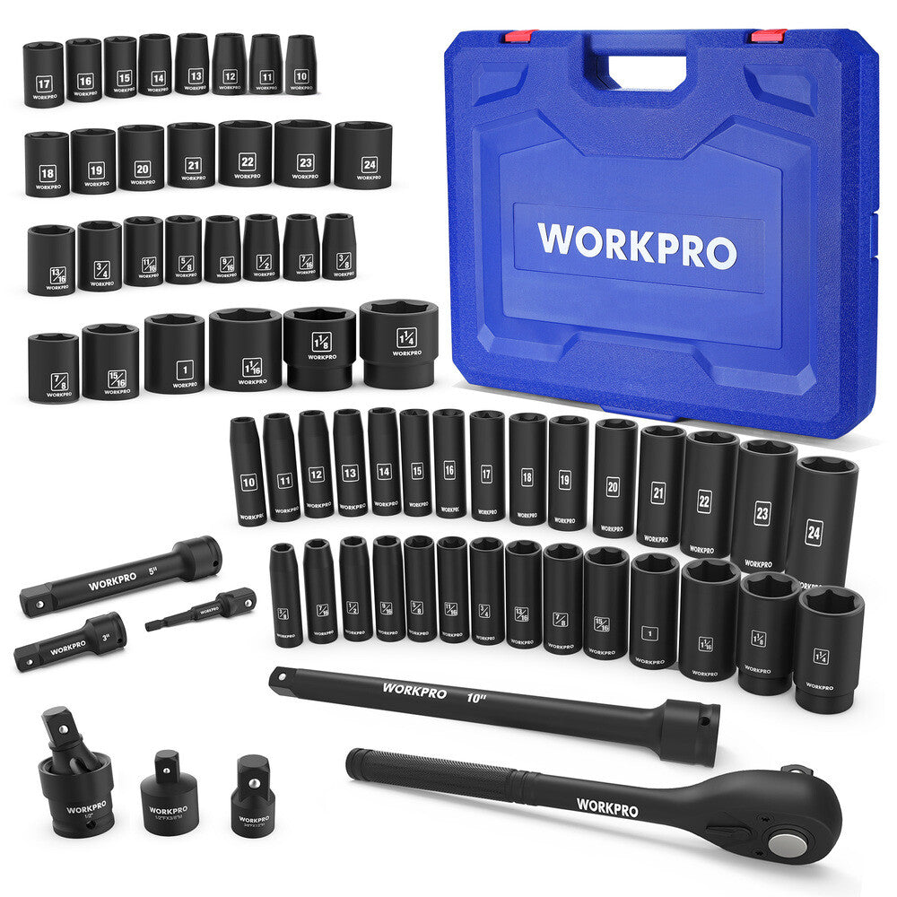 WORKPRO 65PC Impact Socket Set 10-24mm by WORKPRO