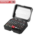 ARROW 59PCS 1/4" S2 Steel Screwdriver Bit Set Magnetic Bit Holder &amp; Storage Case