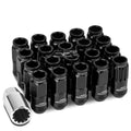 Aluminum Black 16 Lug+4 Lock Nuts+adapter M12x1.25 21mm Od/50mm Tall