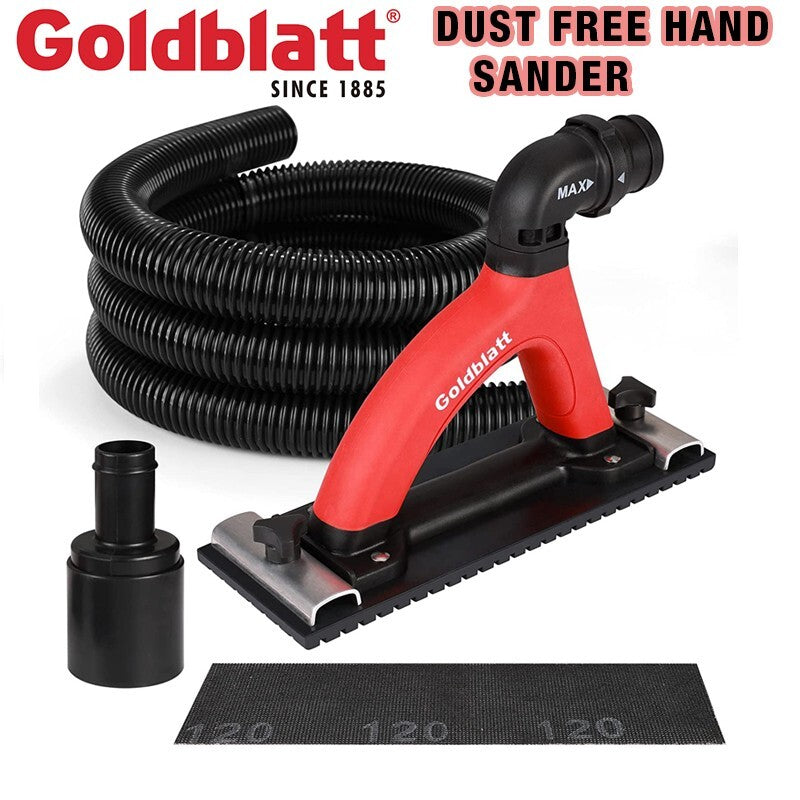 Goldblatt Hand Sander Set Dustless Drywall Vacuum Sander 6.5ft Hose