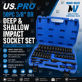 US PRO 50pc Socket Set Metric & Imperial Sizes