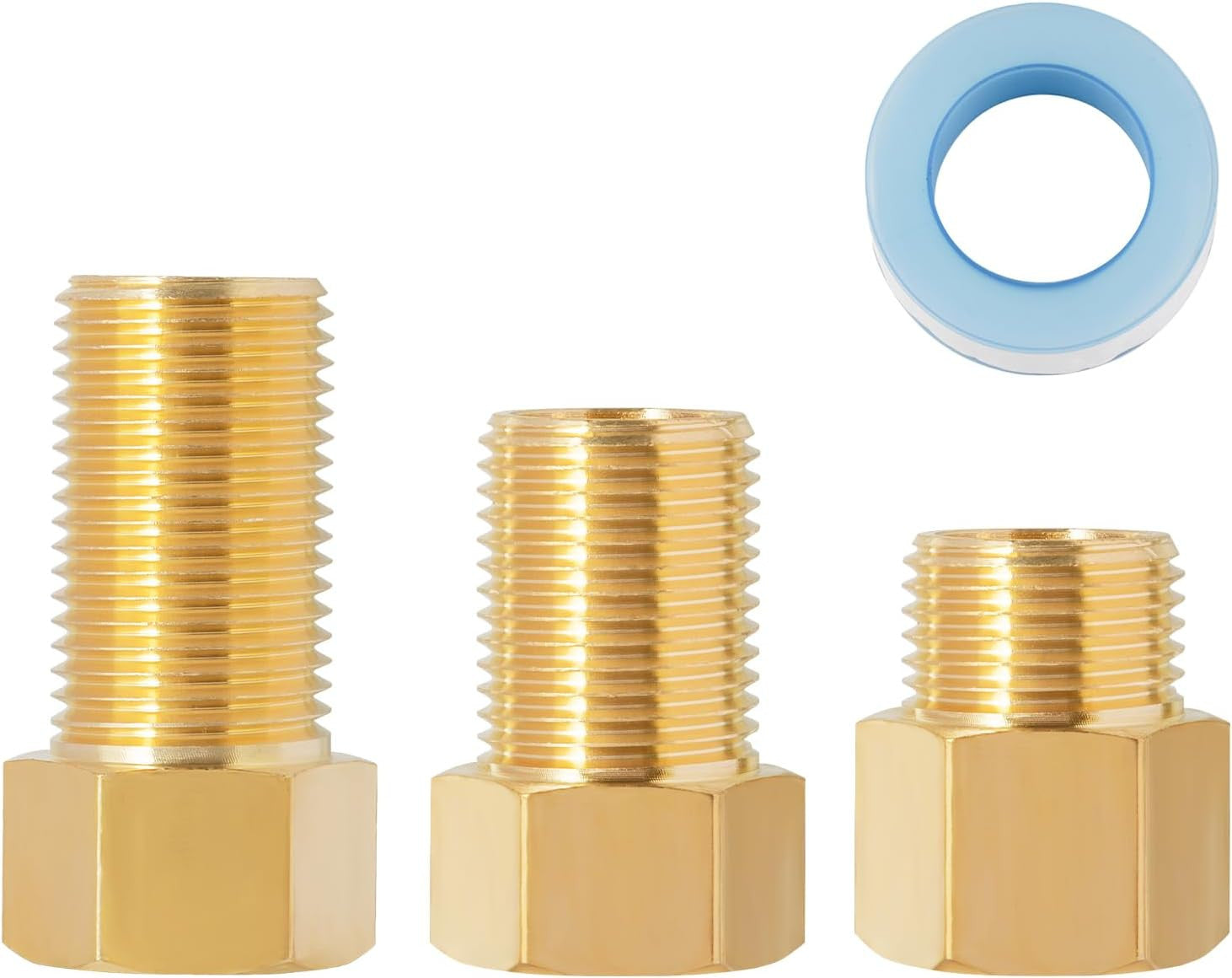 1/2" Male × 1/2'' Female Brass Pipe Extension Adapter, 1/2 Inch Brass