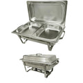 8 Quarts Stainless Steel Chafer Dish Full Size Buffet Trays +2 1/2