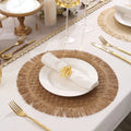 Set Of 4 Round And Square Paper Placemats Diamond Weave Minimalist