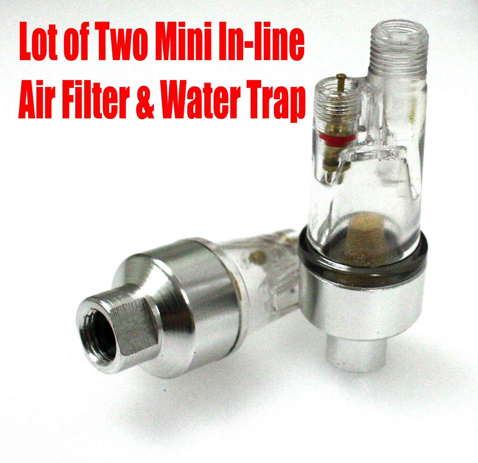 Lot 2 Airbrush In-line Mini Air Filter Water Trap Separator 1/8"