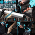 Duratech 20V 4.0ah Cordless Reciprocating Saw 3000rpm 7/8" Stroke W/4