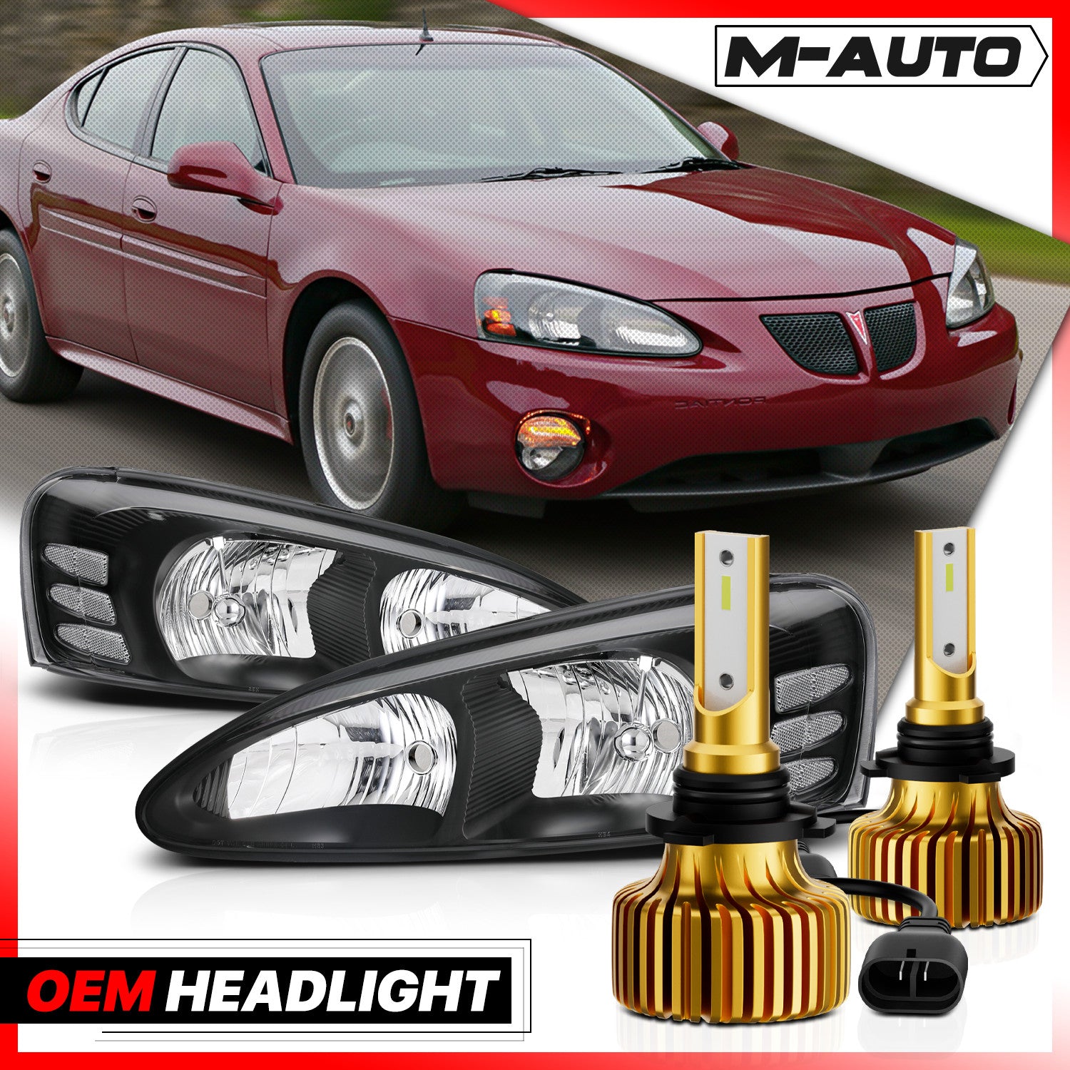 Smoke Headlight & Bumper with 6500K LED for 99-06 Silverado