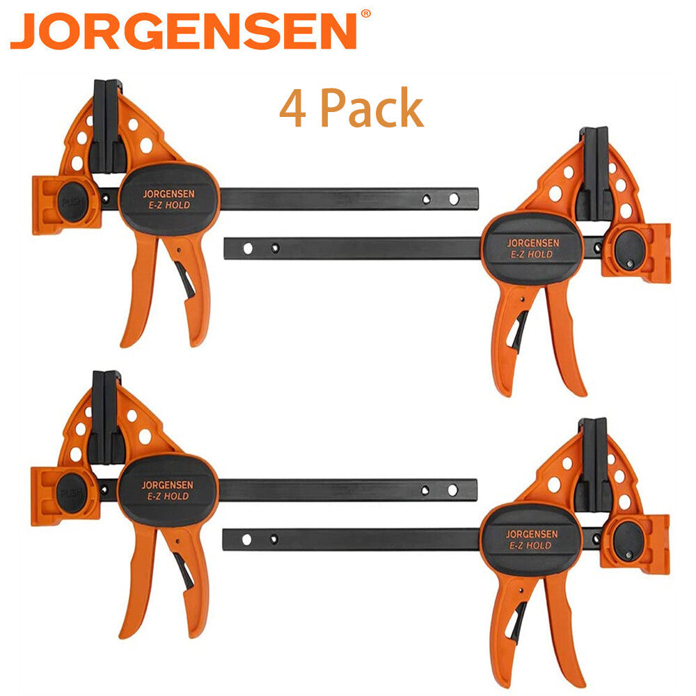 Jorgensen 4 Pack Spreader Bar Clamp Set 6'' One-Hand Light Duty E-Z