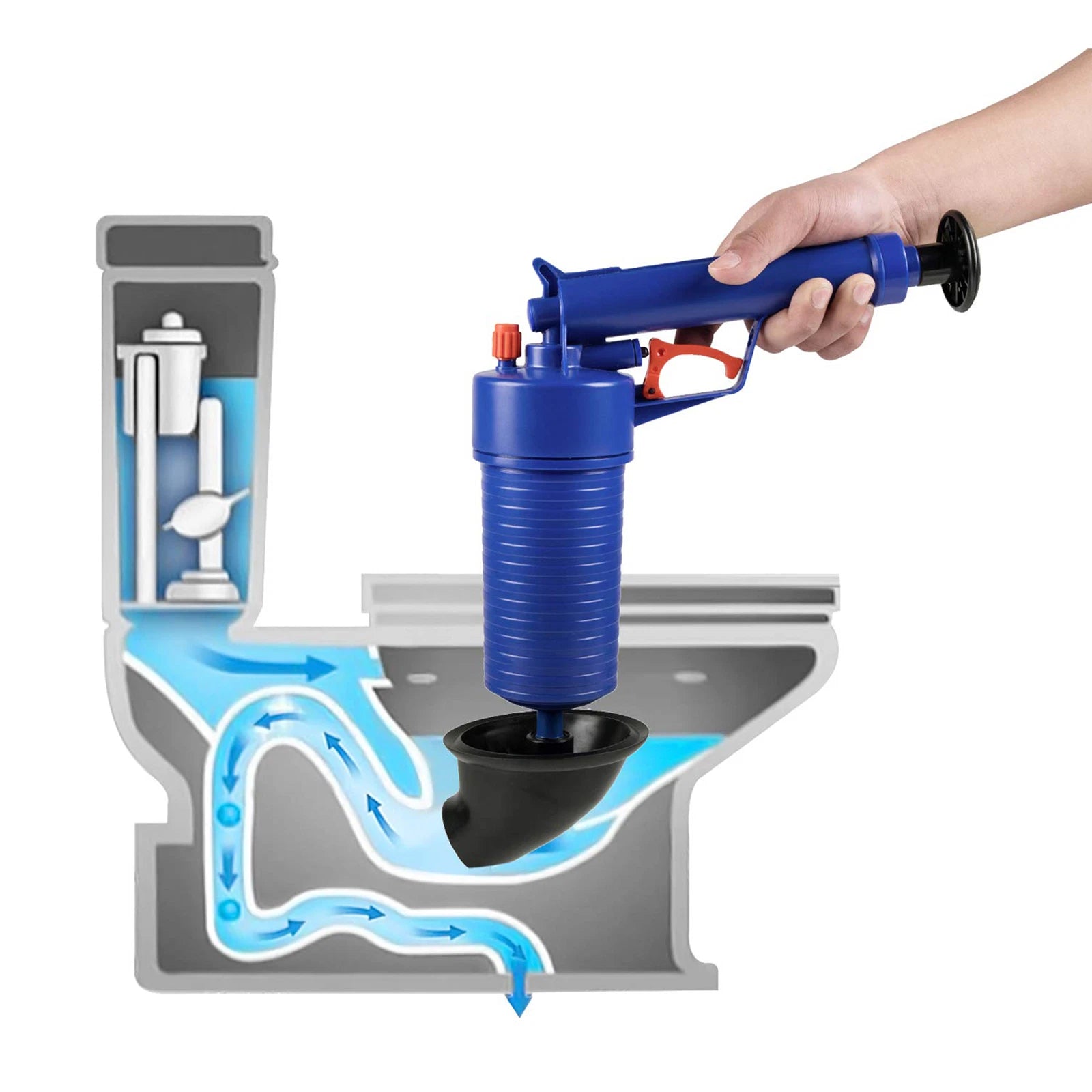 Home Plunger Air Drain Blaster Pressure Pump Cleaner High Pressure Pipe Opener