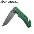 FLISSA 4.75" Folding Pocket Knife Tactical Knife Glass Breaker Tanto Point Blade