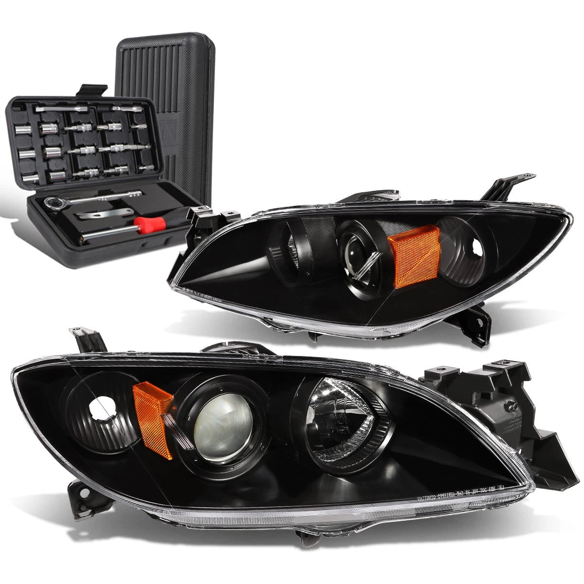 For 2004-2009 Mazda 3 Sedan Black/amber Signal | Built Supply Co