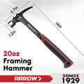 ARROW 20 oz Straight Claw Hammer by ARROW
