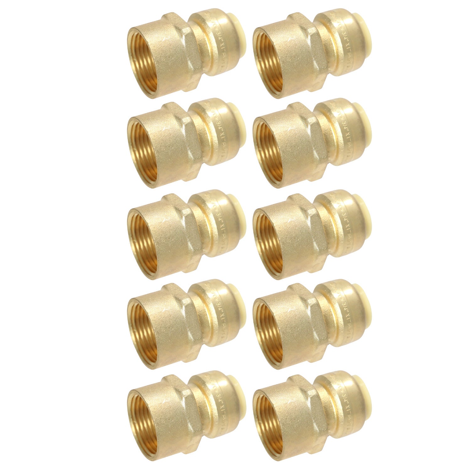 10 Pack XFITTING 3/4" Push Fit x 1" Female NPT Threaded