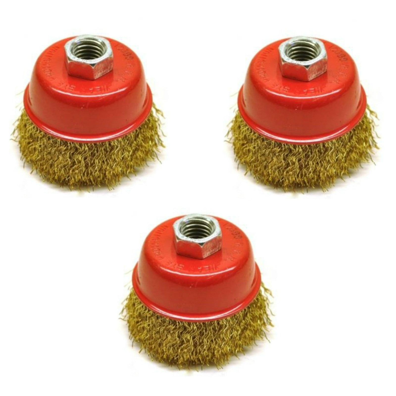 3pc Rotary Brass Steel Wire Brush Set