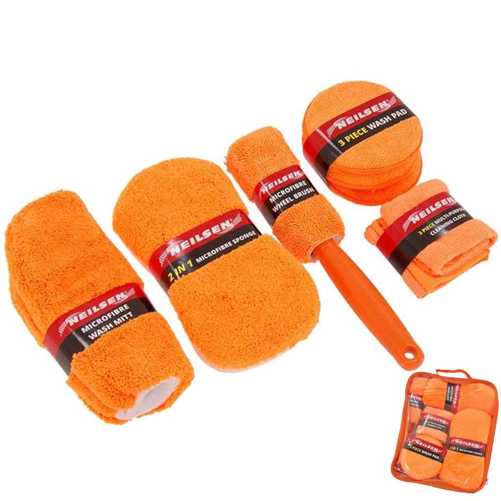 Neilsen Microfibre Cloth Car Wash Kit 9pc