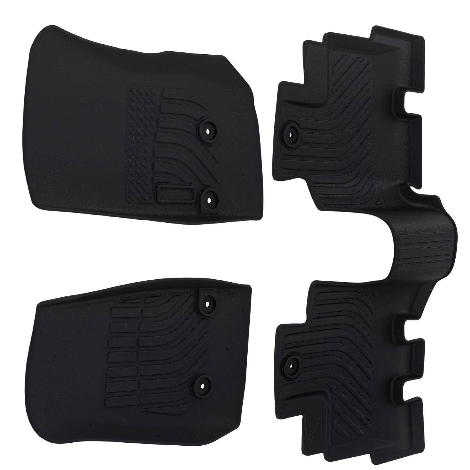 All-Weather Floor Mats Black for Jeep Wrangler Unlimited 4-Door 2014-2017 TPE