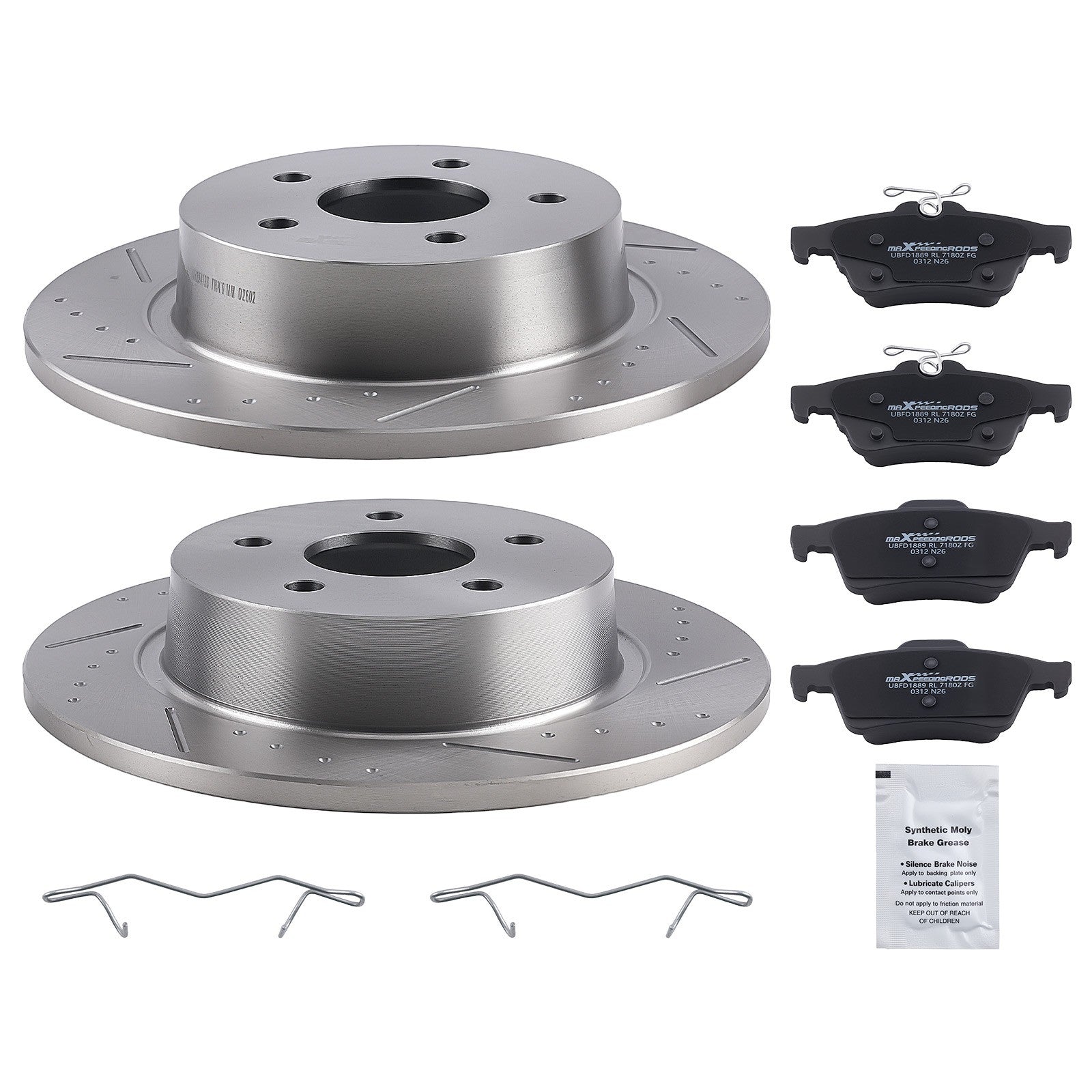 Rear Disc Brake Rotors Ceramic Pads for Ford Transit Connect 2014-2018