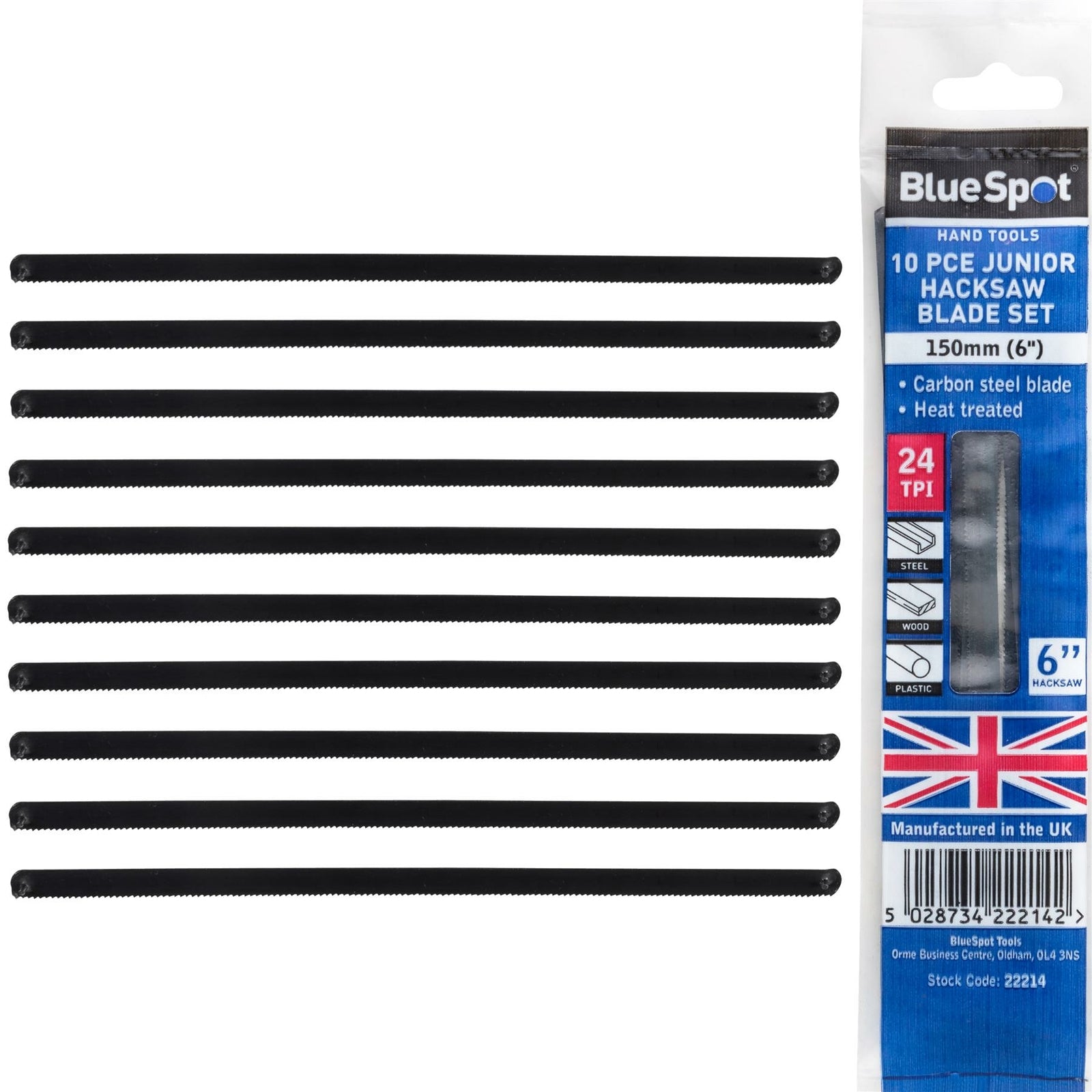 BlueSpot 10pc Junior Hacksaw Blade Set