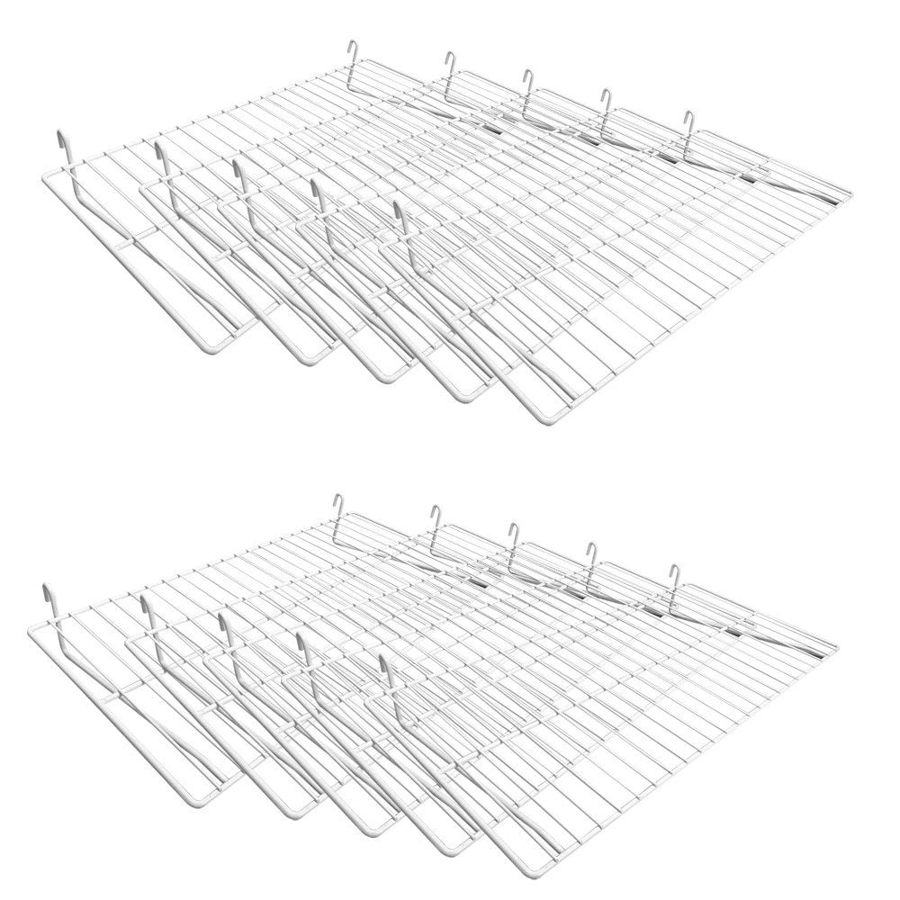 White Flat Grid Shelf 24 Inch X 12 Inch