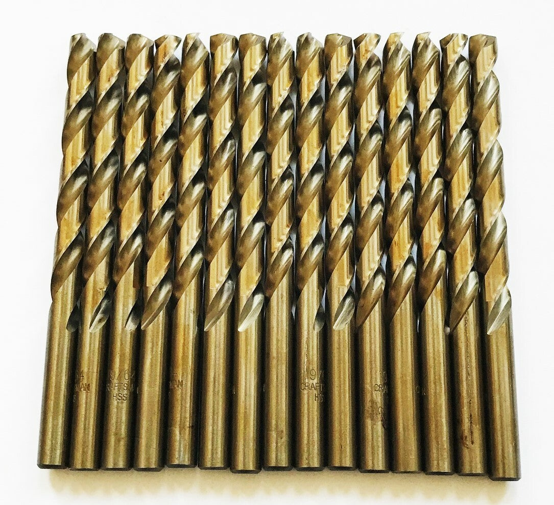 15 Craftsman 19/64" Cobalt Drill Bits