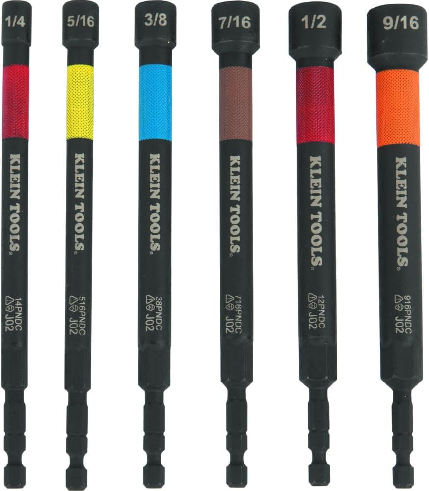 32930 SAE Magnetic Impact Nut Setter Set, 6-Piece Color Coded Power