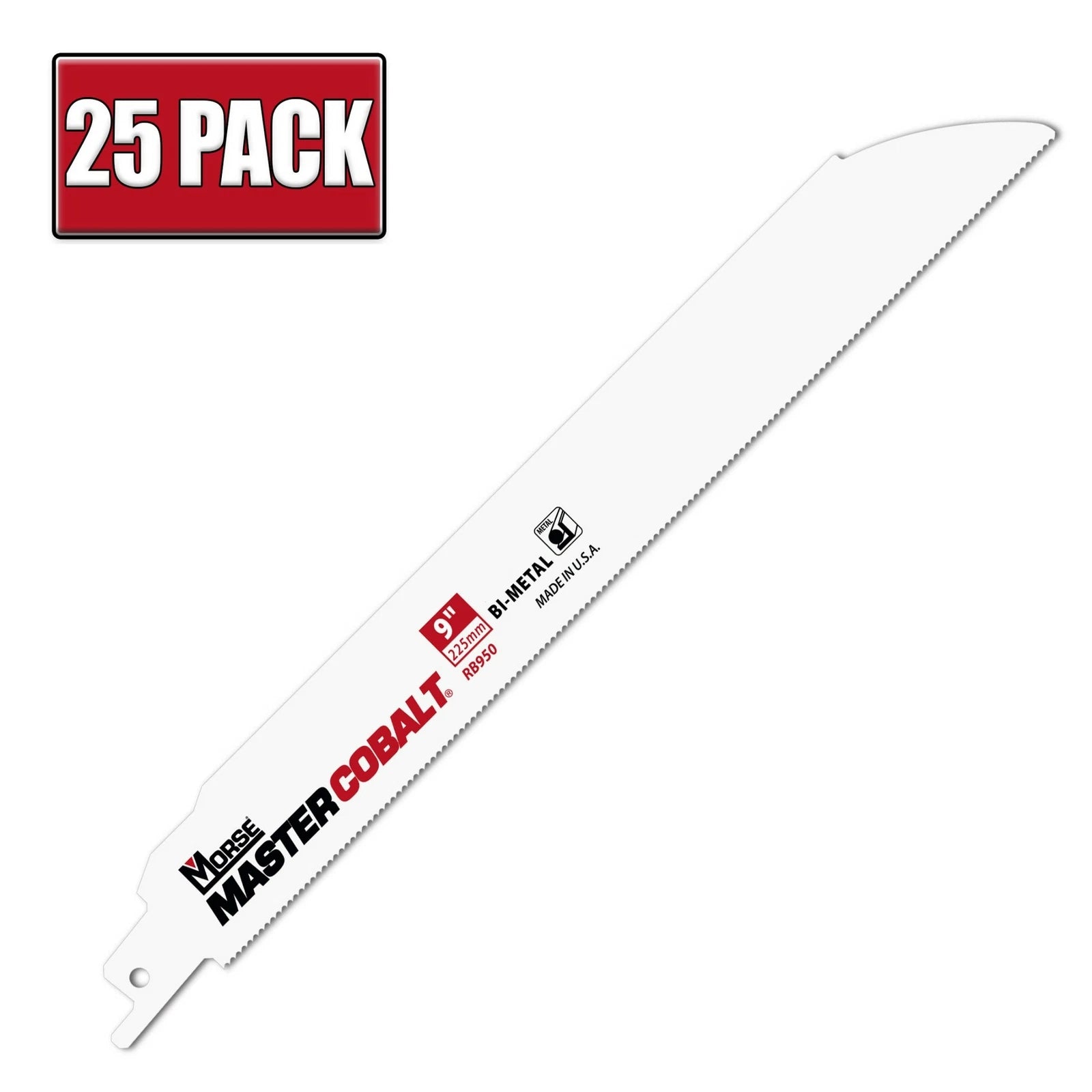 9" x .05" 14 TPI Morse Master Cobalt Bi-Metal Reciprocating Saw Blades - 25 Pack