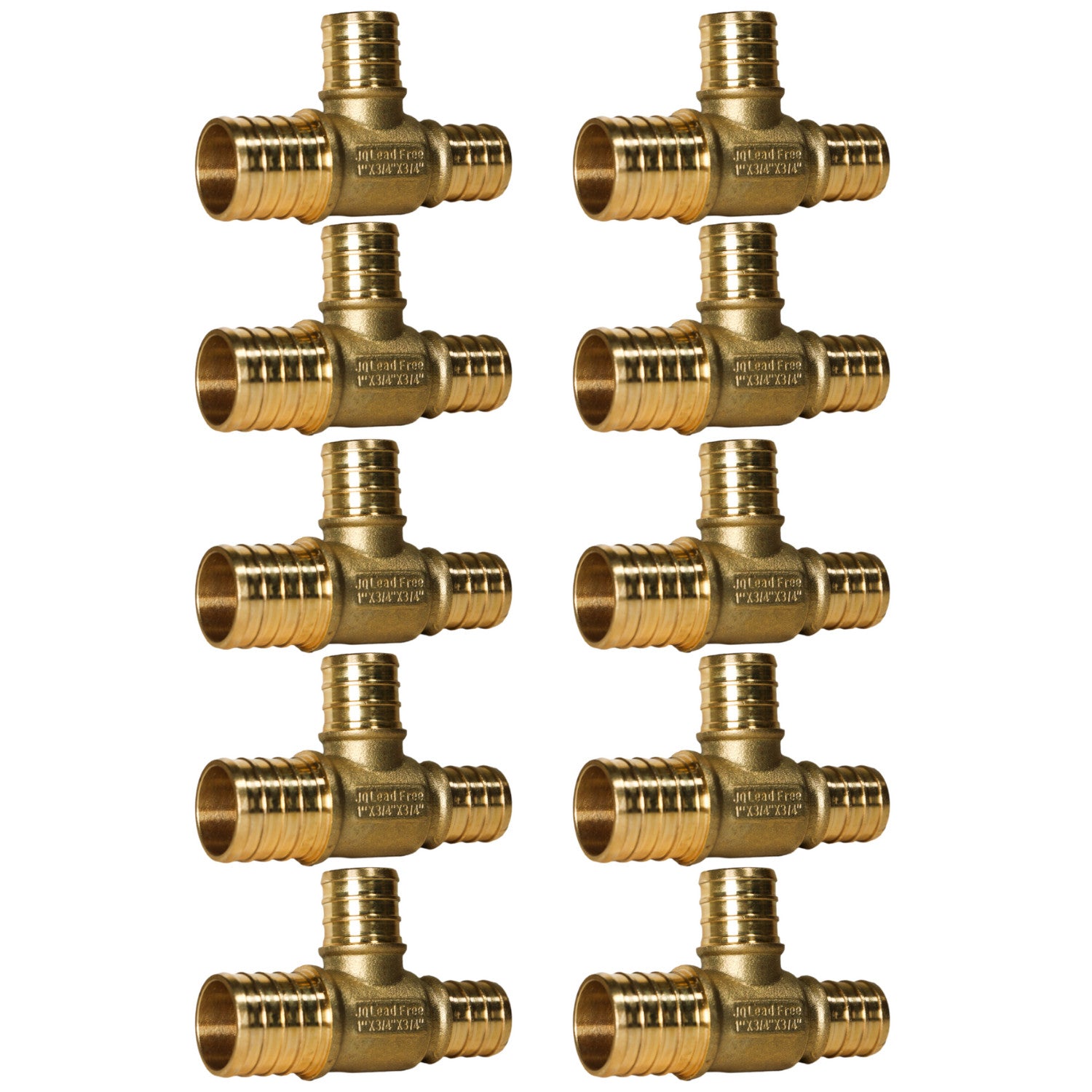 XFITTING 1" x 3/4" x 3/4" PEX Tee 10 Pack