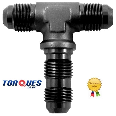 AN -6 (6AN AN6 ) Bulkhead Tee Fitting Adapter in Black