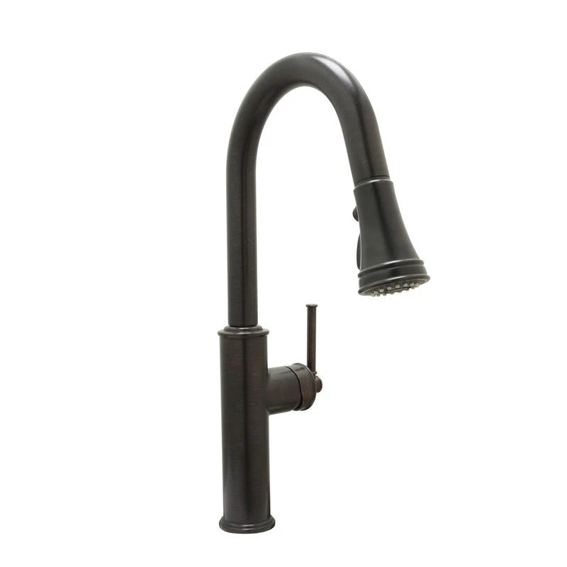 Crest Classic Styled Pull-down Kitchen Faucet In Antique Bronze