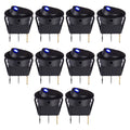 10 Pack 12V Car Round Rocker Dot Boat Blue Led Light Toggle On/off