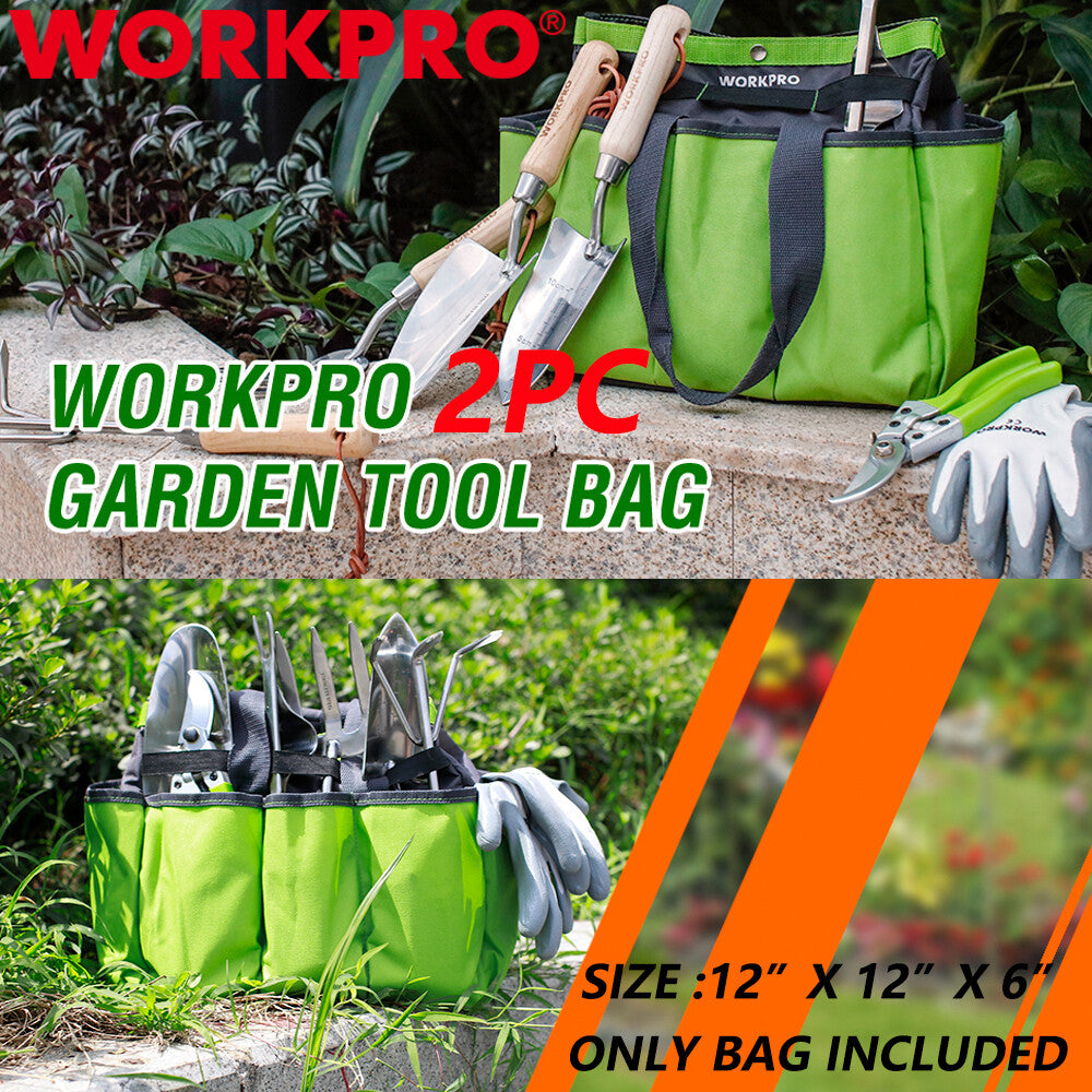 2PC Heavy-duty Garden Tool Tote Bag Gardening Tool Organizer w/Pocket