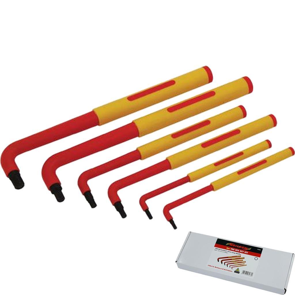 Neilsen 6pc Long VDE Insulated Metric Hex Allen Key Set 2.5mm - 8mm by Neilsen